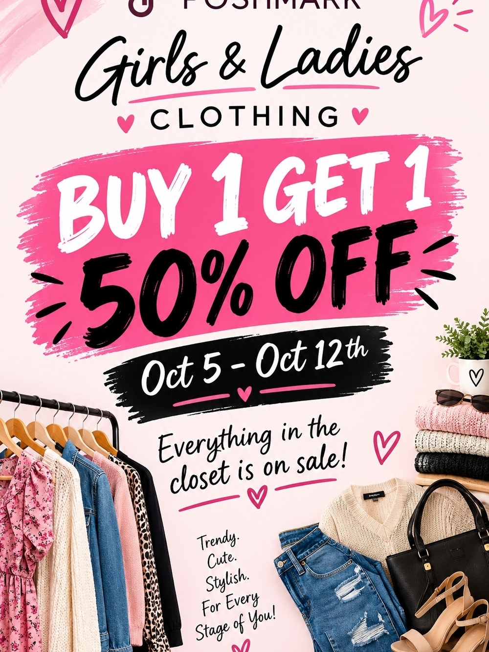 Girls And Womens Sale BOG0 50% OFF
